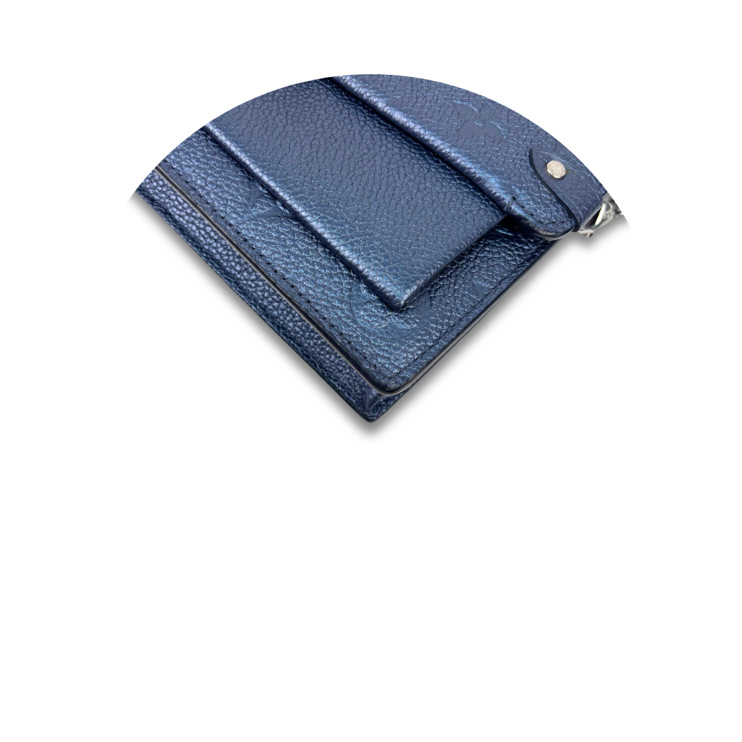 Louis Vuitton Metallic Blue Empreinte Vavin Chain Wallet