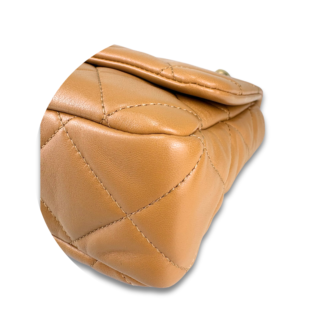 Chanel Camel Lambskin Medium Funky Town Flap Bag