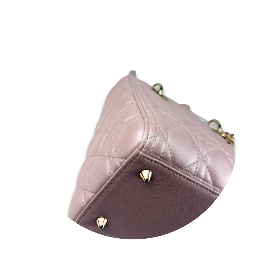 Dior Metallic Pink Small Lady Dior