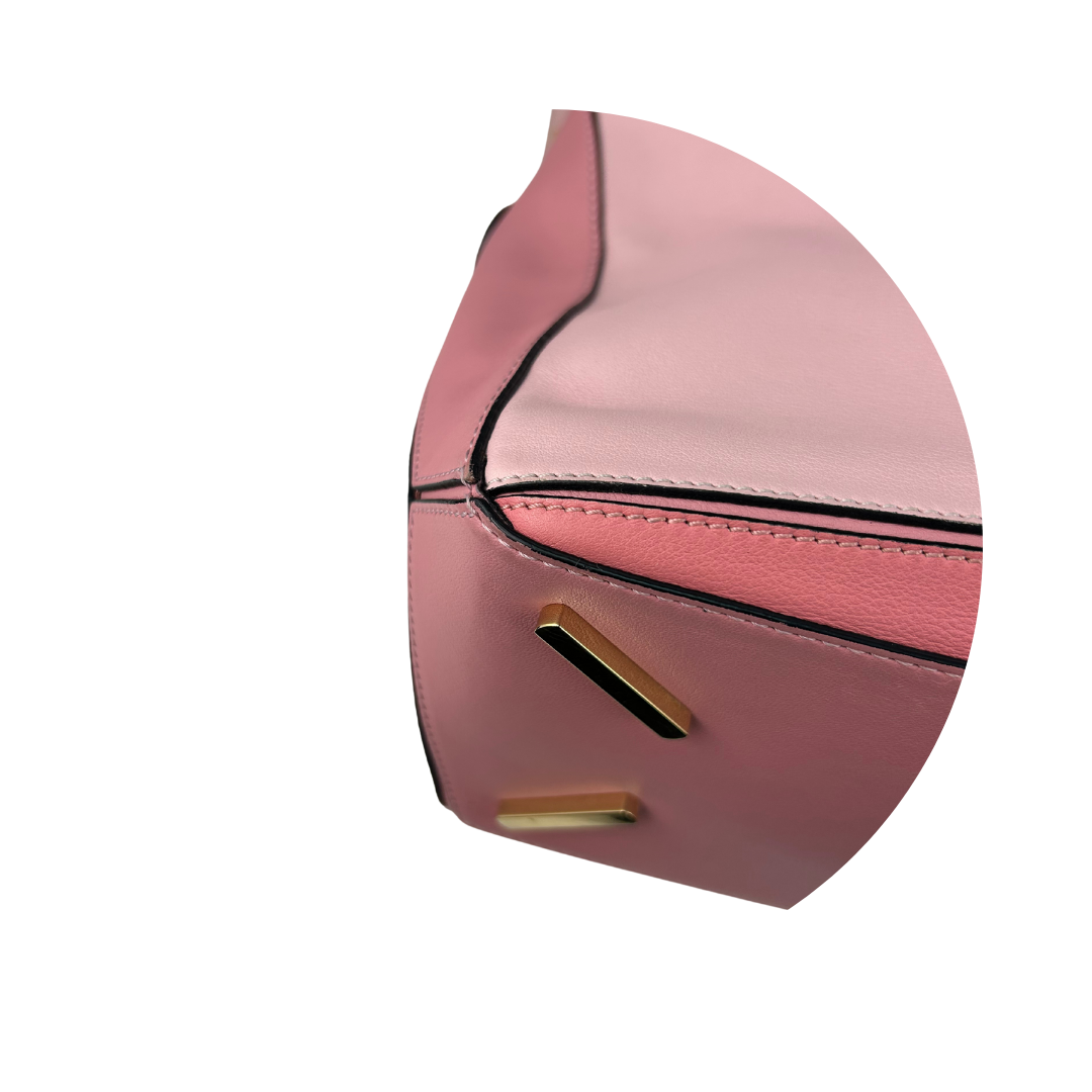 Loewe Pink Colorblock Medium Puzzle Bag Leather