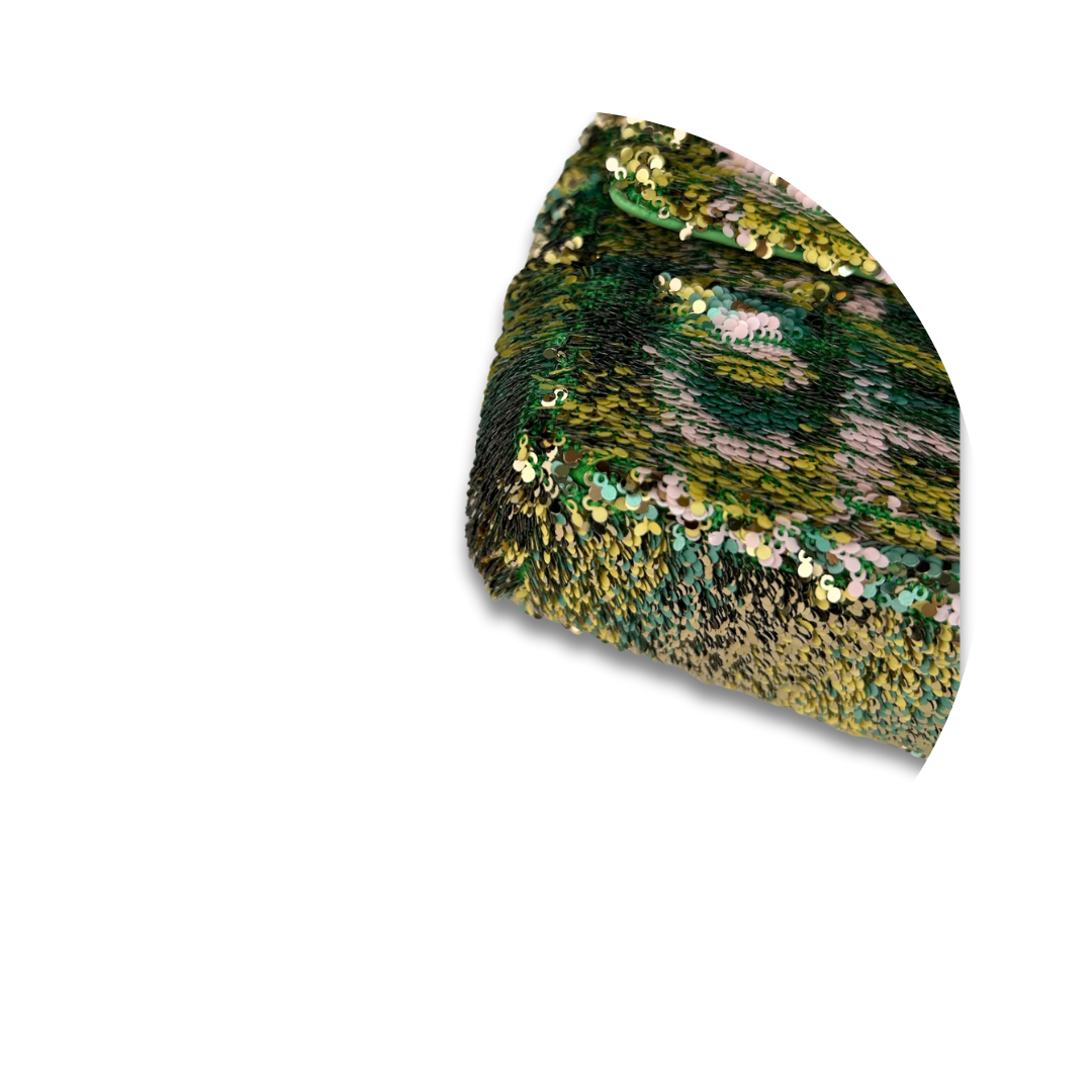 Chanel Green Sequin Logo Mini Flap Bag