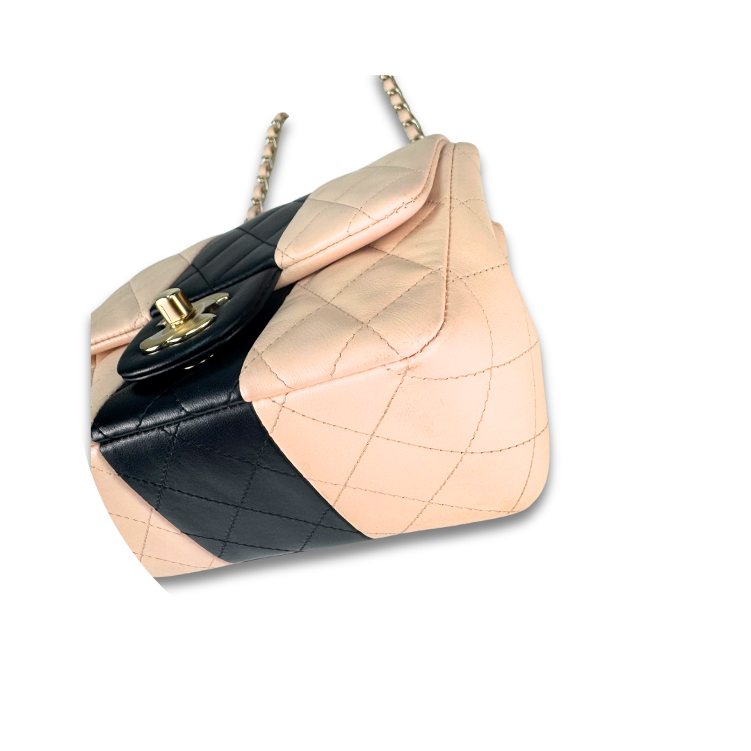 Chanel Bicolor Stripe Mini Single Flap