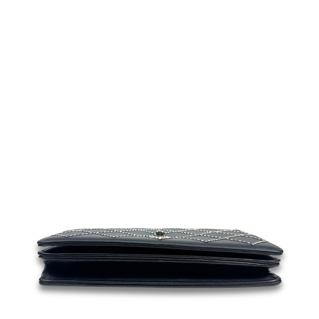 Chanel Crystal Embellished Black Wallet on Chain