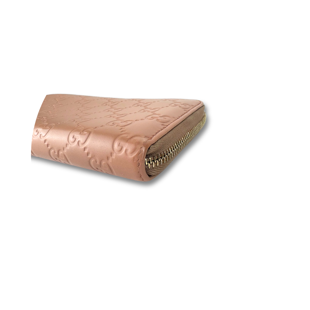 Gucci Beige Guccissima Zipper Wallet