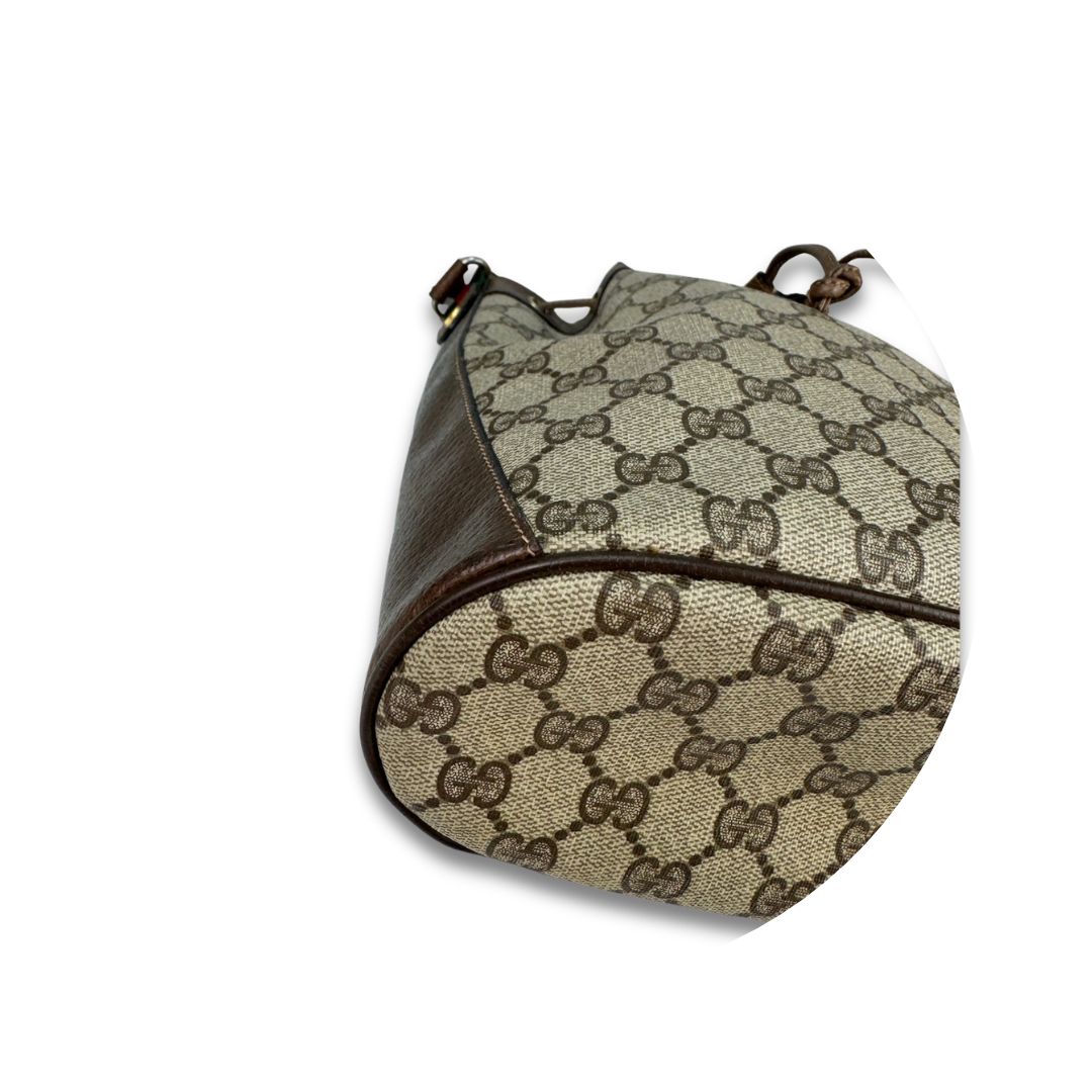 Gucci Brown Vintage Drawstring Crossbody