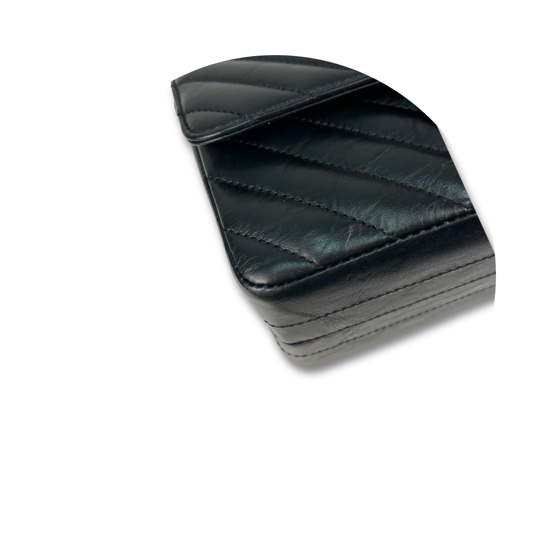 Chanel So Black Chevron 2.55 Reissue Mini Single Flap