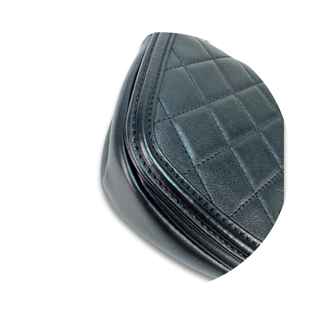 Chanel Black Small Underline Saddle Flap Bag