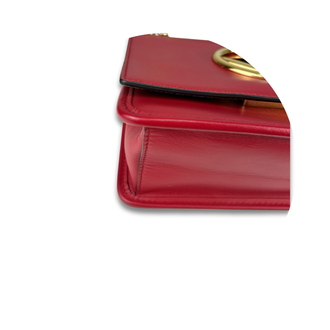 Fendi Red Leather I F Kan Small Shoulder Bag