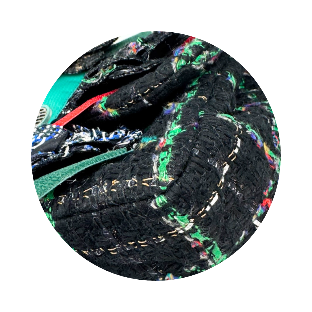 Chanel Multicolor Tweed Camellia Flap Bag