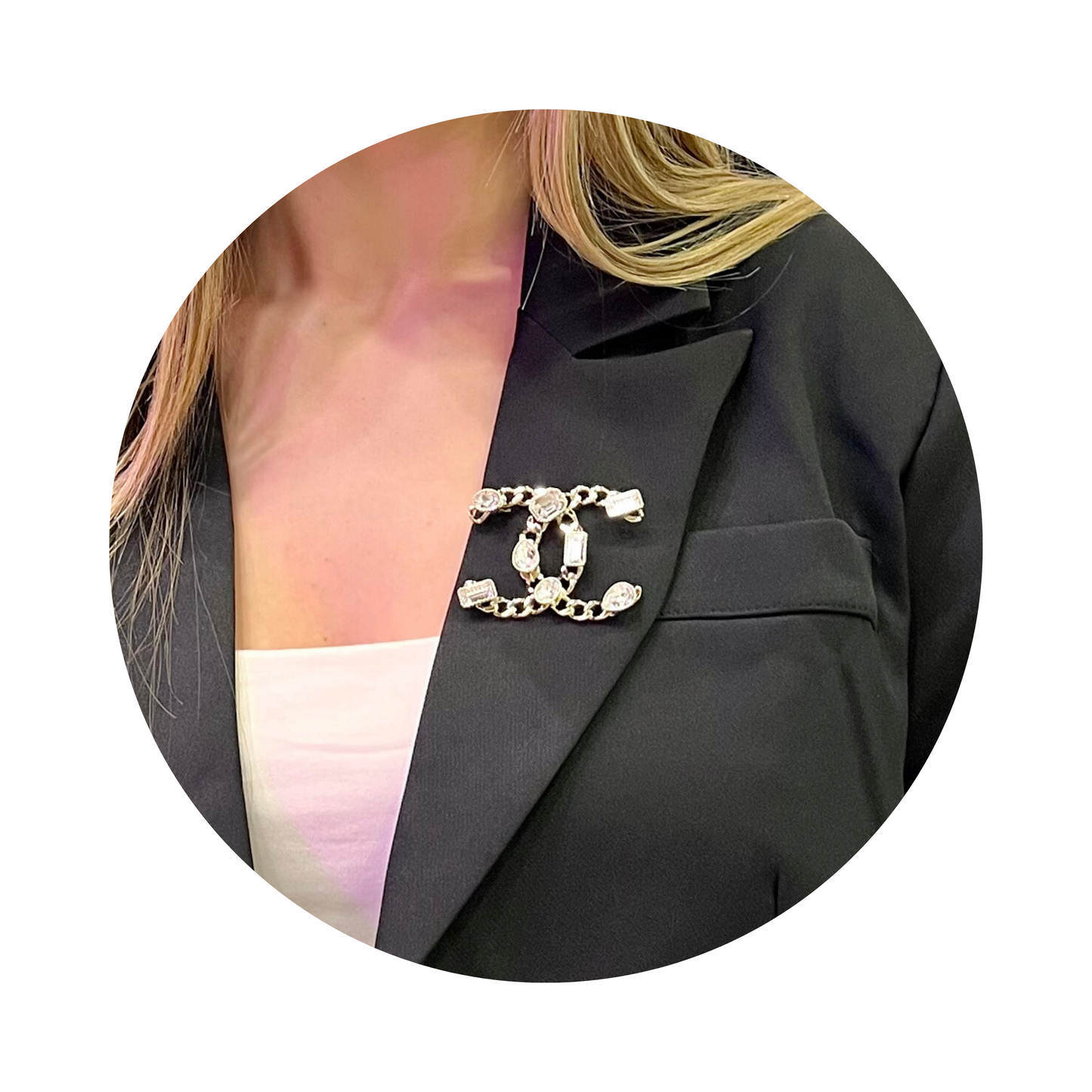 Chanel Gemstone CC Brooch