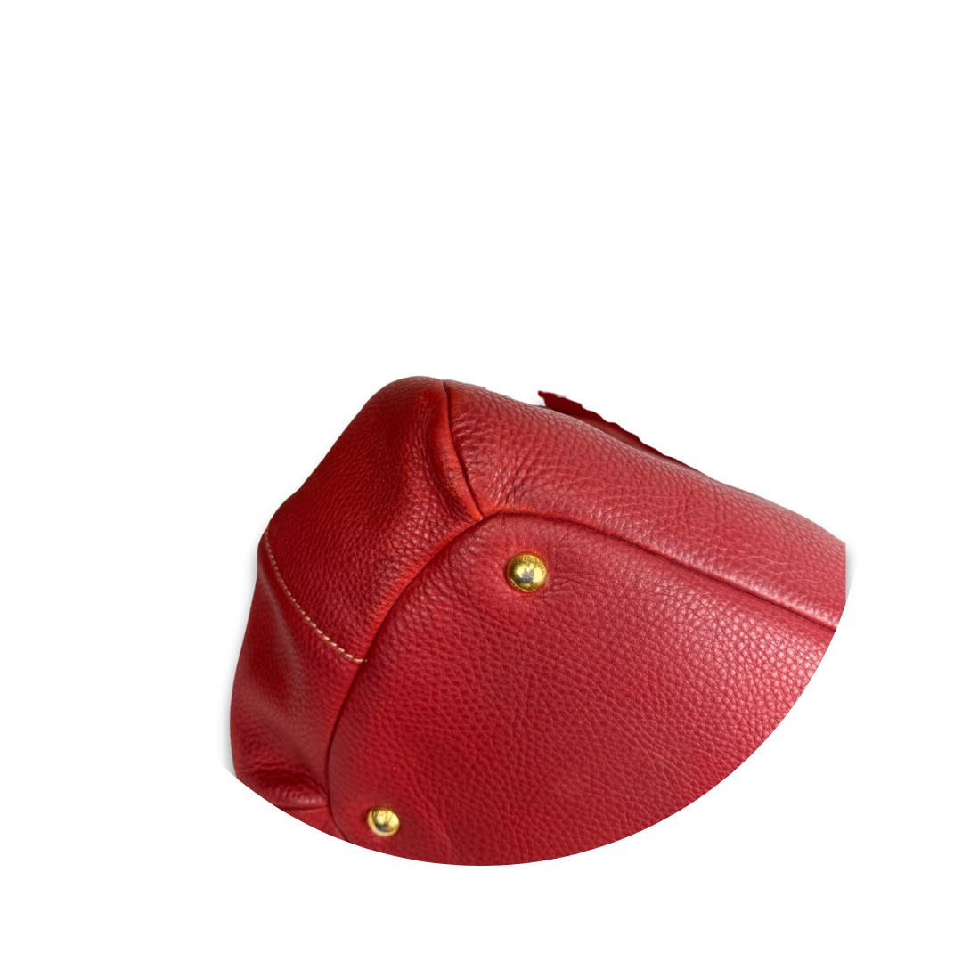 Prada Red Manici Convertable Tote