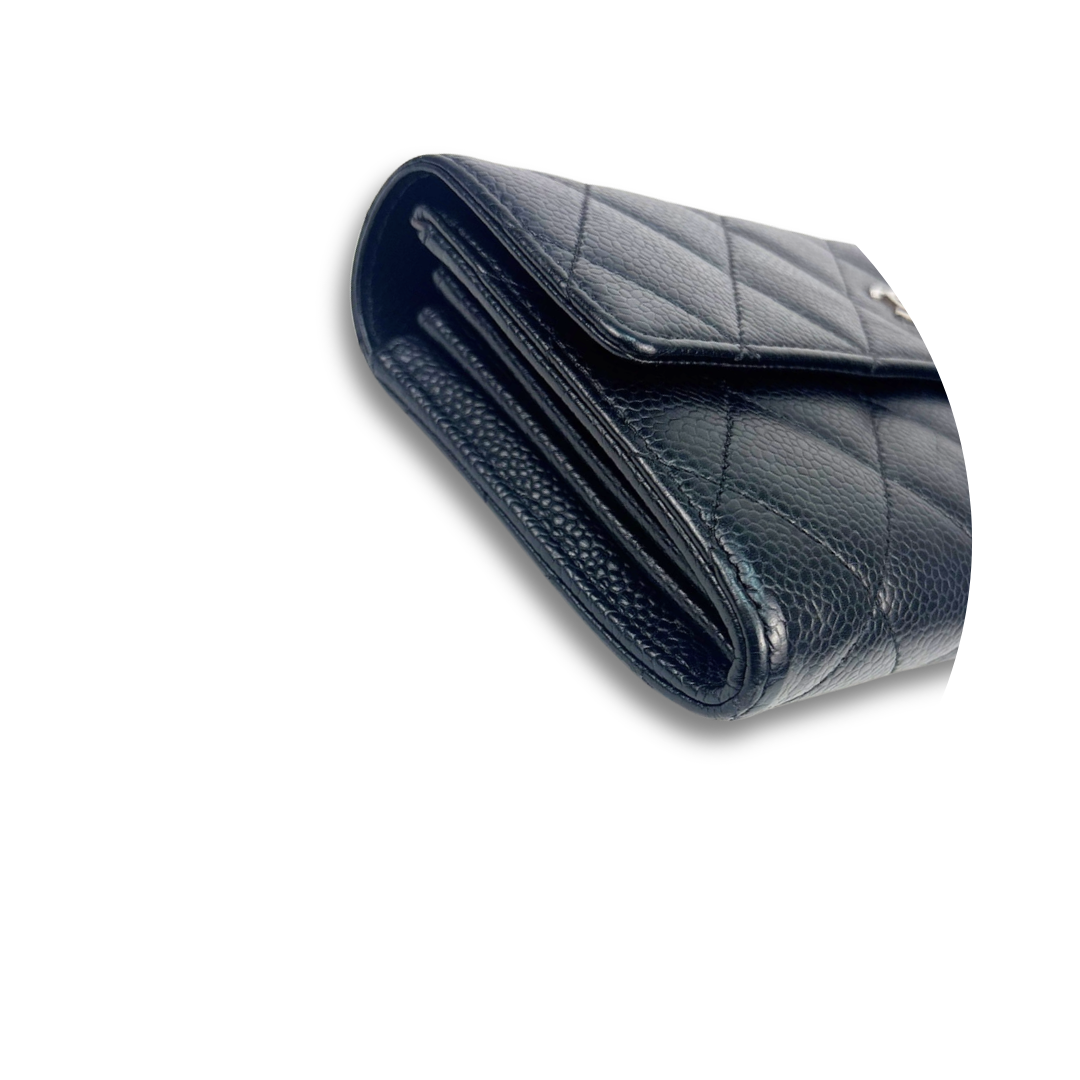 Chanel Black Caviar Classic Flap Wallet