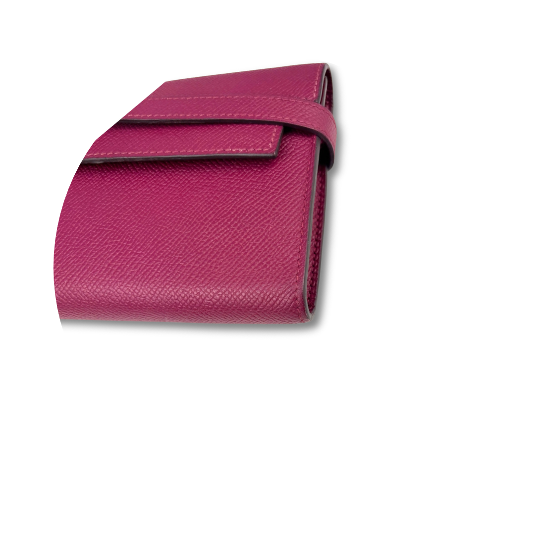 Hermes Rose Pourpre Epsom Kelly Long Wallet