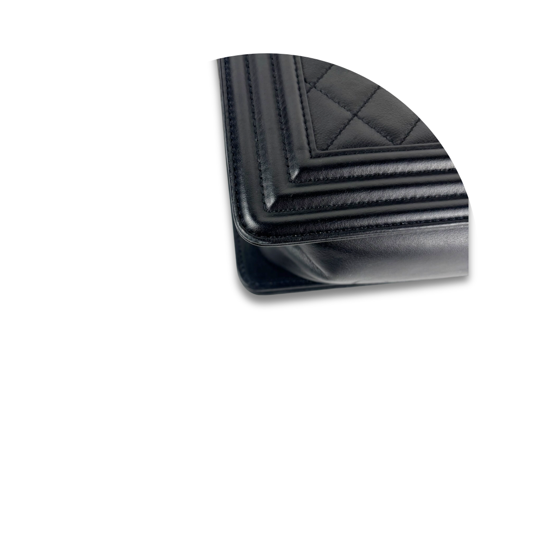 Chanel So Black Large Quilted Calfskin Boy Bag