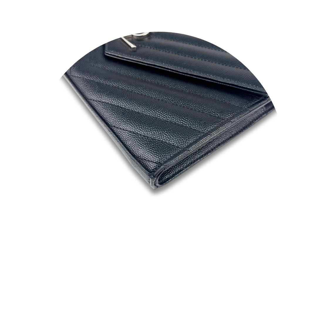 YSL Black Cassandre Quilted Chain Wallet