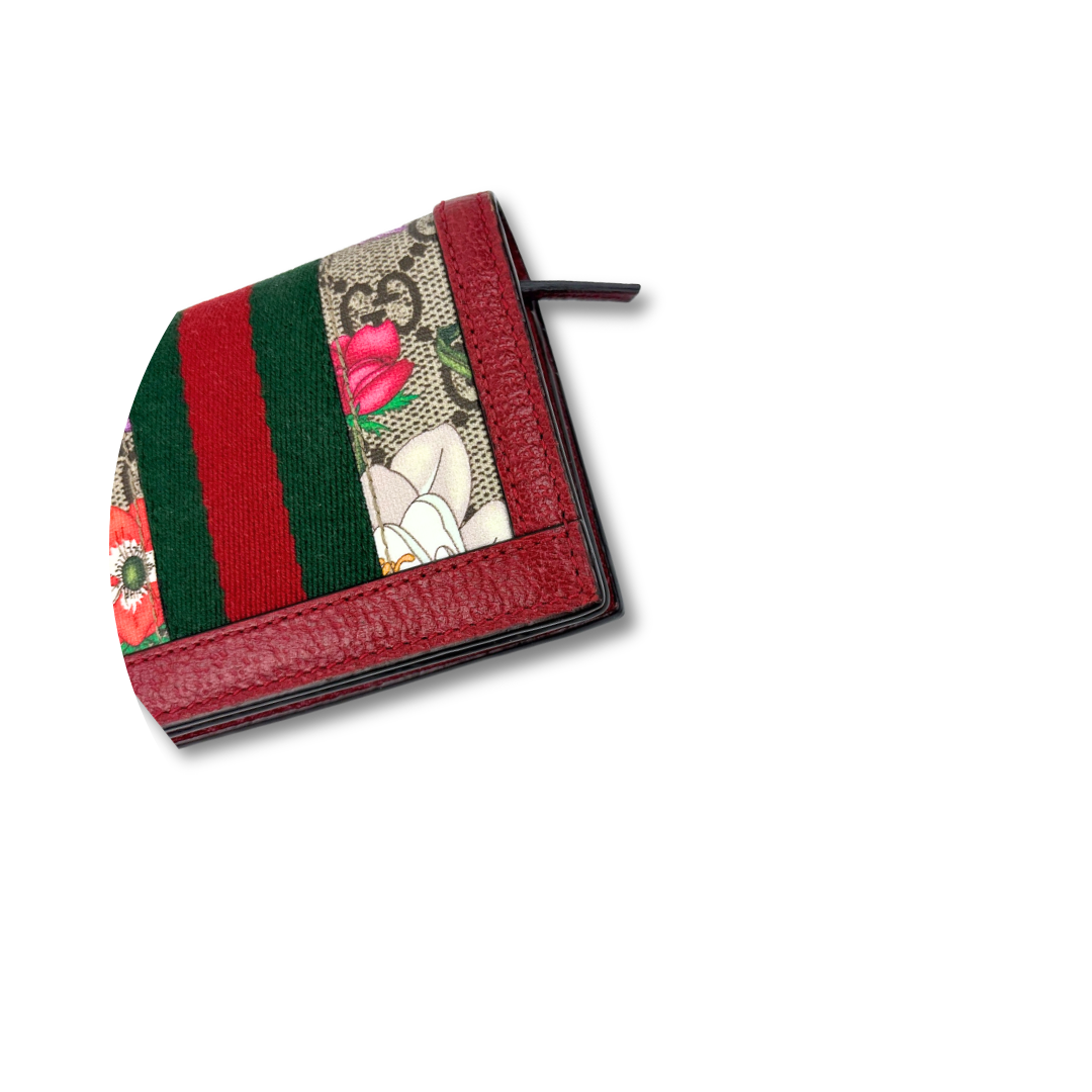 Gucci Red Flora Compact Marmont Wallet