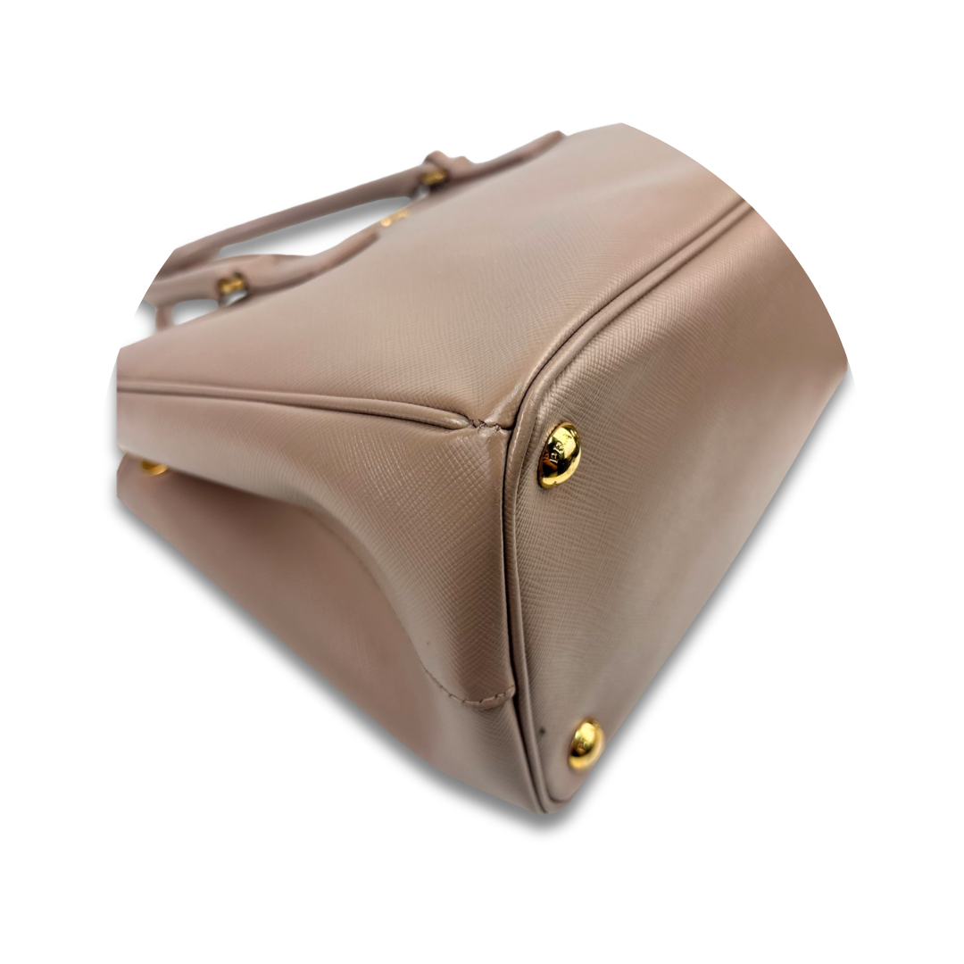 Prada Small Beige Double Zip Galleria