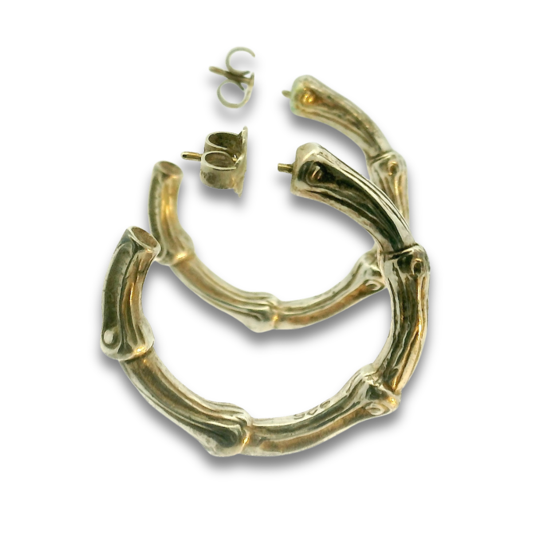 Tiffany & Co. Sterling Silver Bamboo Hoops