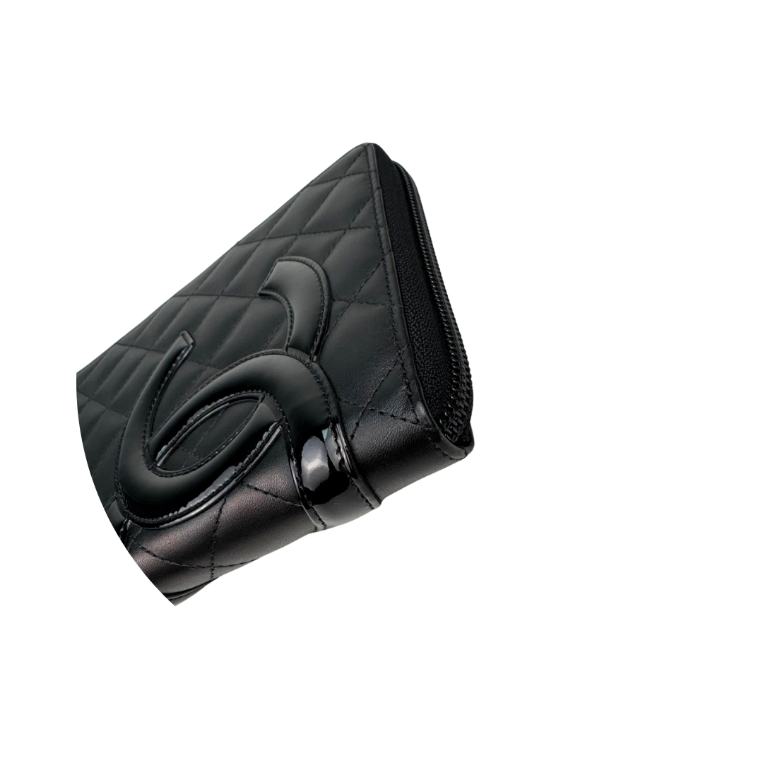 Chanel Black Cambon Zipper Wallet