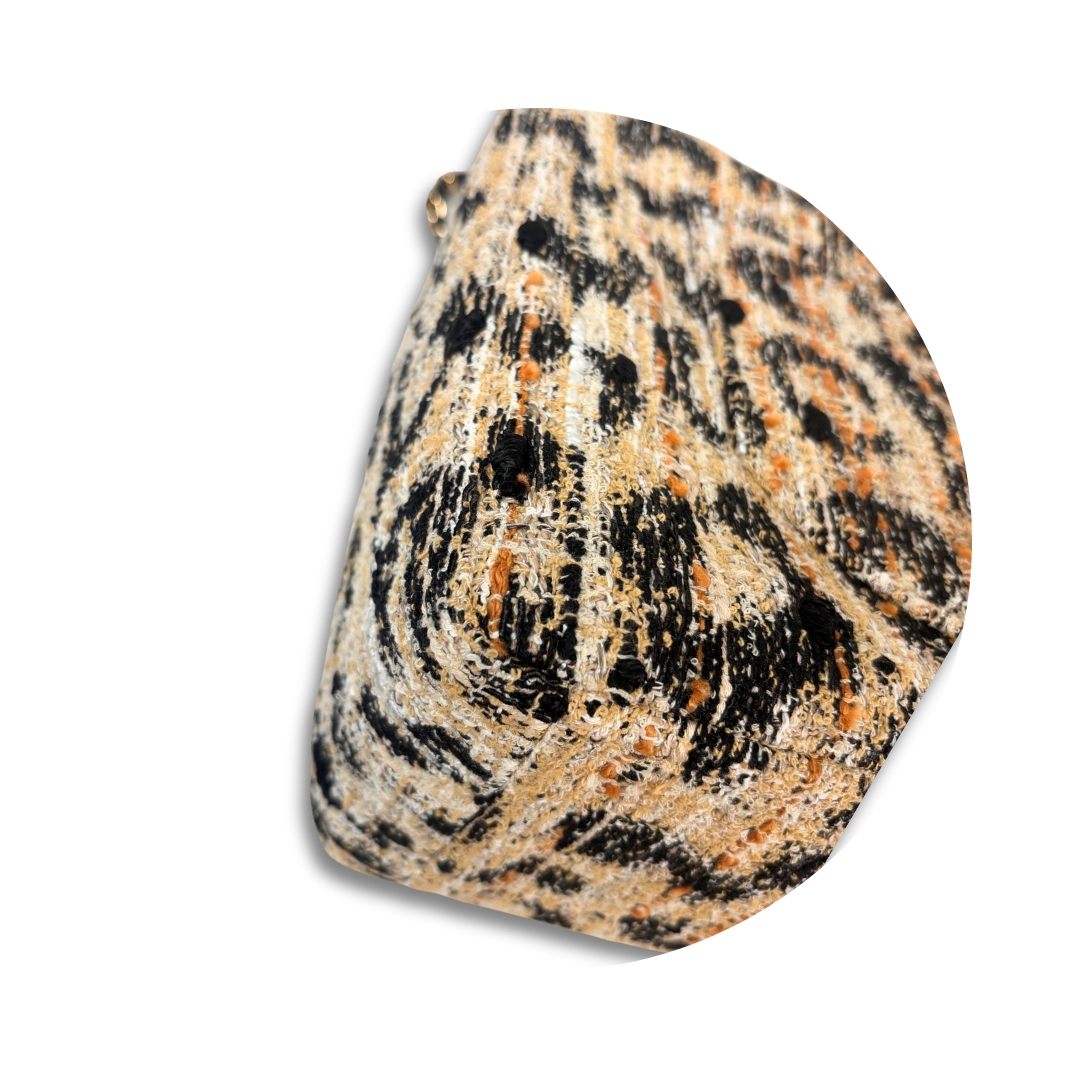 Chanel Leopard Print Tweed Maxi Single Flap