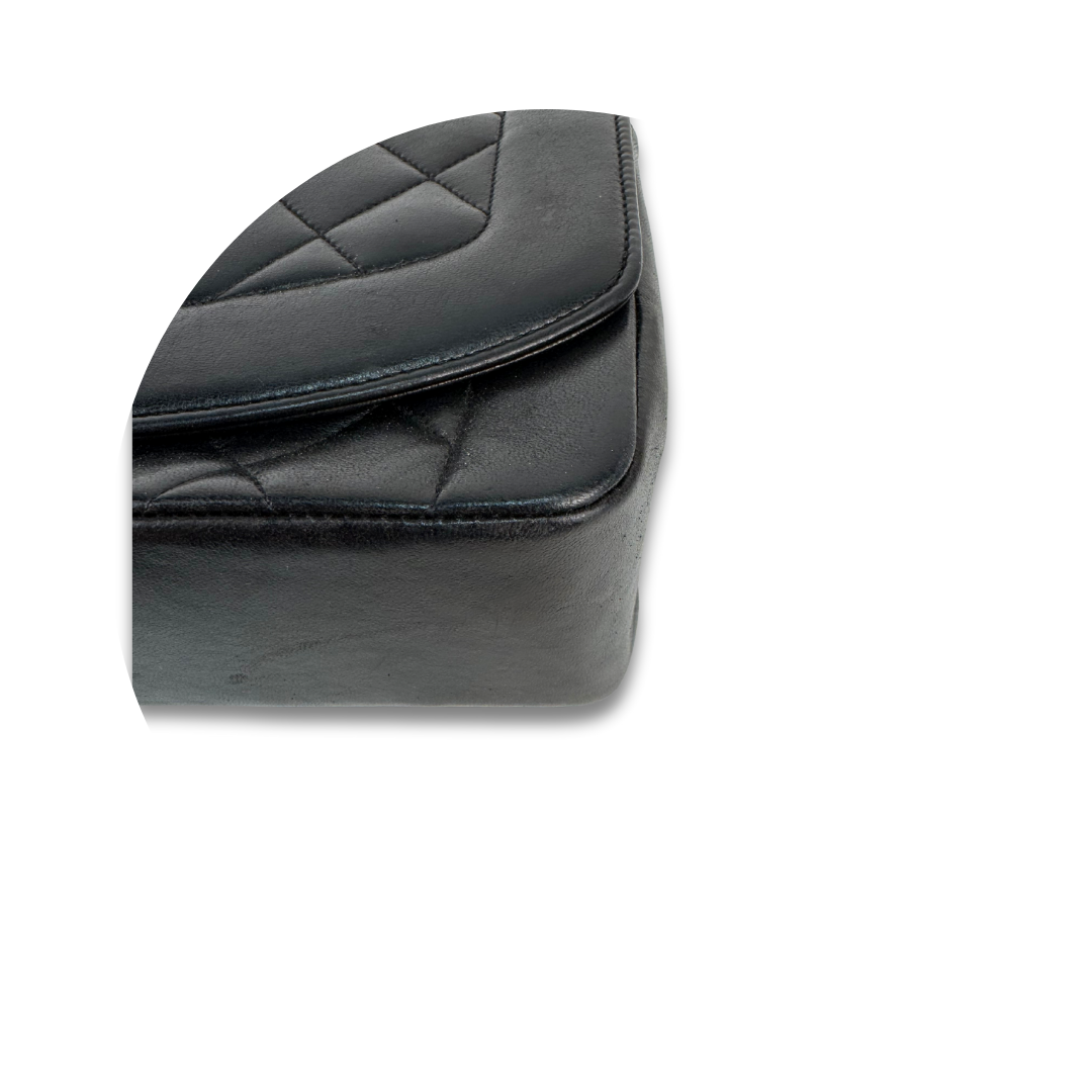 Chanel Black Lambskin Medium Diana