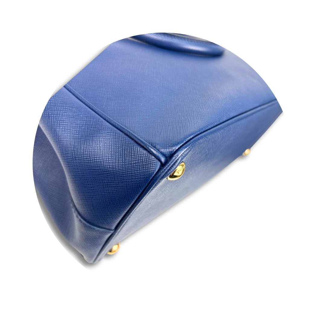 Prada Blue Medium Double Zip Galleria