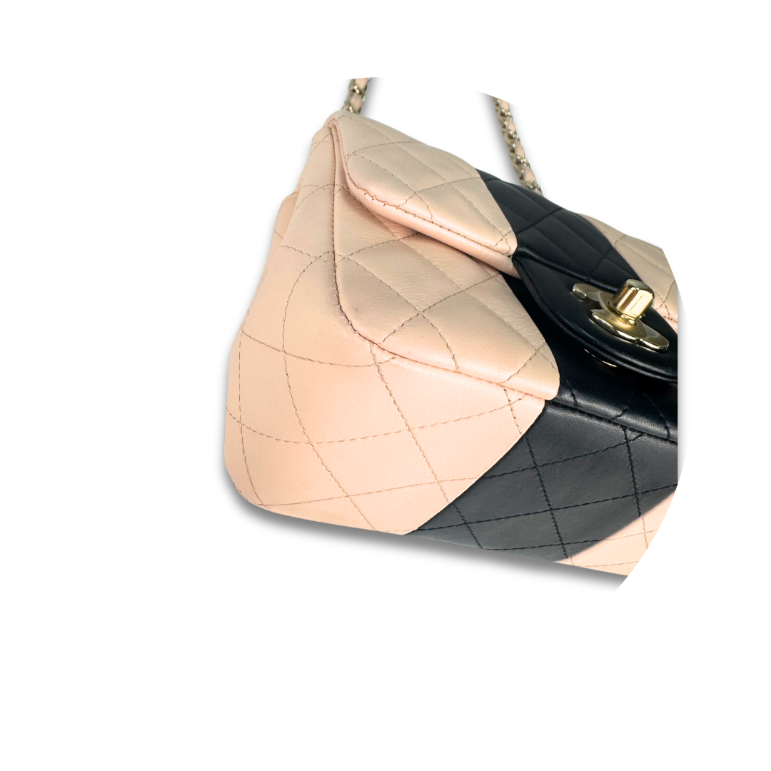 Chanel Bicolor Stripe Mini Single Flap