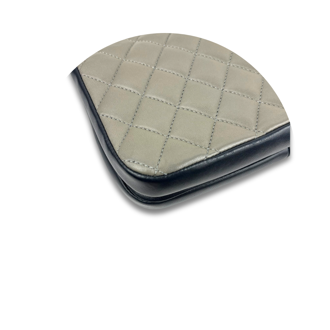 Chanel Quilted Small Grey CC Chic Flap Bag