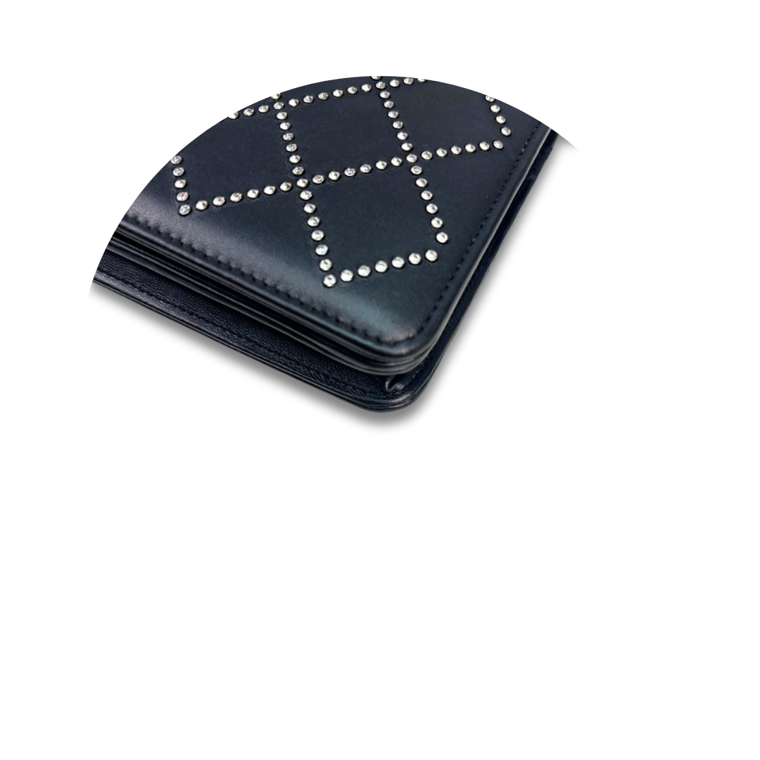 Chanel Crystal Embellished Black Wallet on Chain