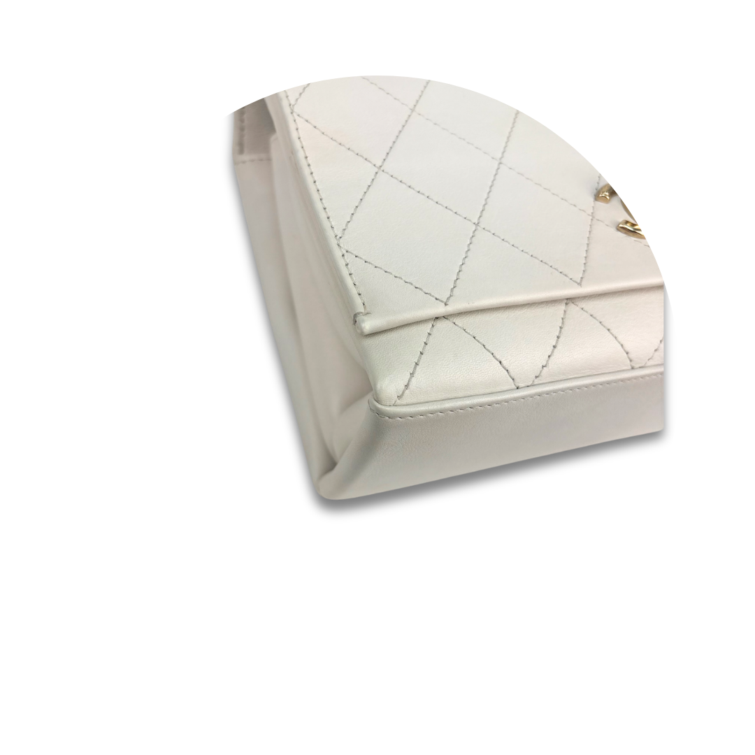 Chanel White Square Small Flap Bag