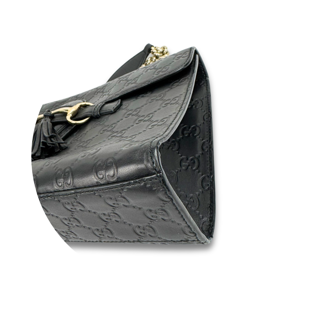 Gucci Black Guccissima Emily Shoulder Bag