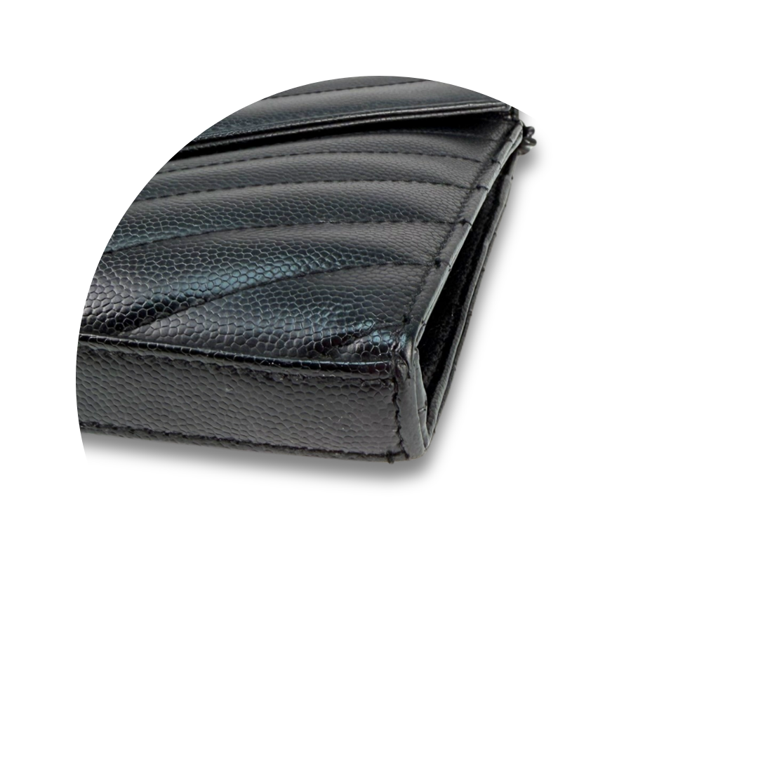 YSL Black Cassandre Quilted Chain Wallet