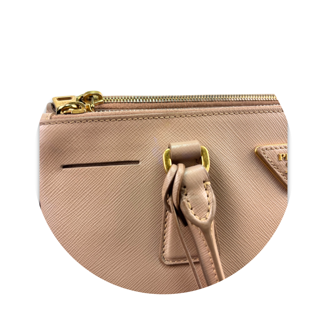 Prada Small Pale Pink Double Zip Galleria