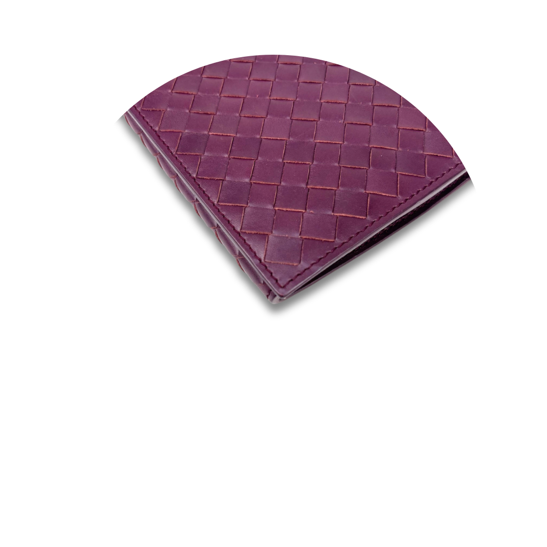 Bottega Veneta Plum Intrecciato Bifold Wallet
