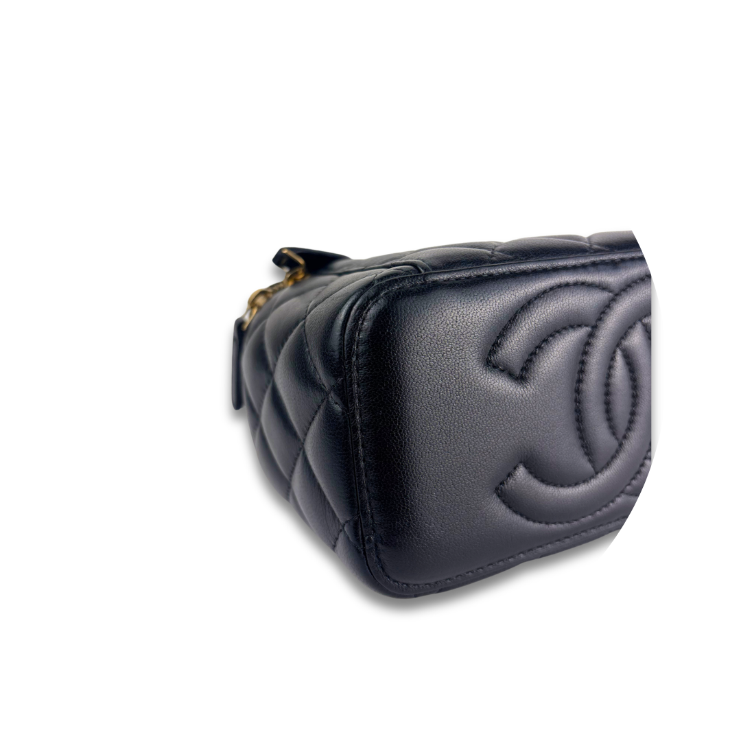 Chanel Black Top Handle Mini Vanity