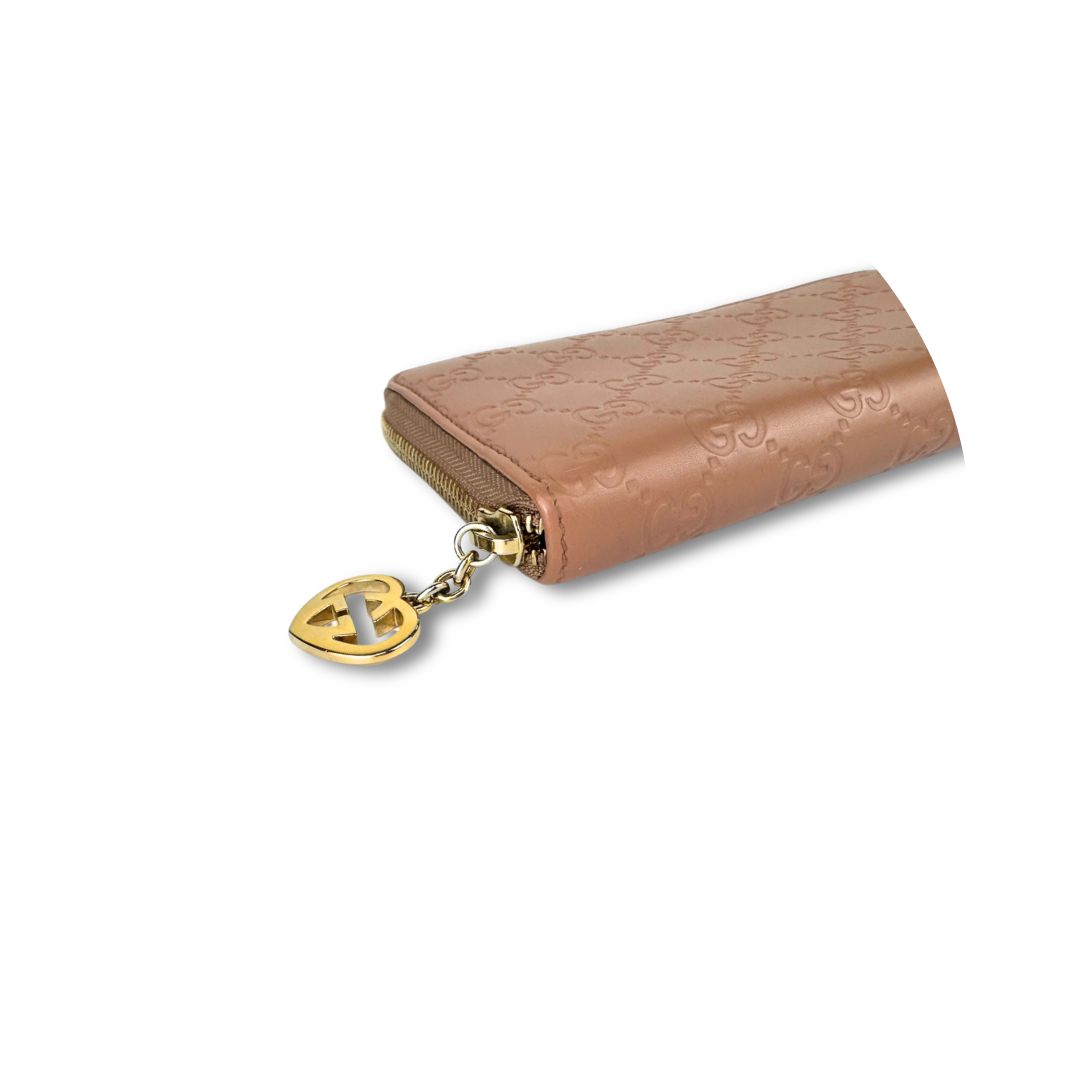 Gucci Beige Guccissima Zipper Wallet