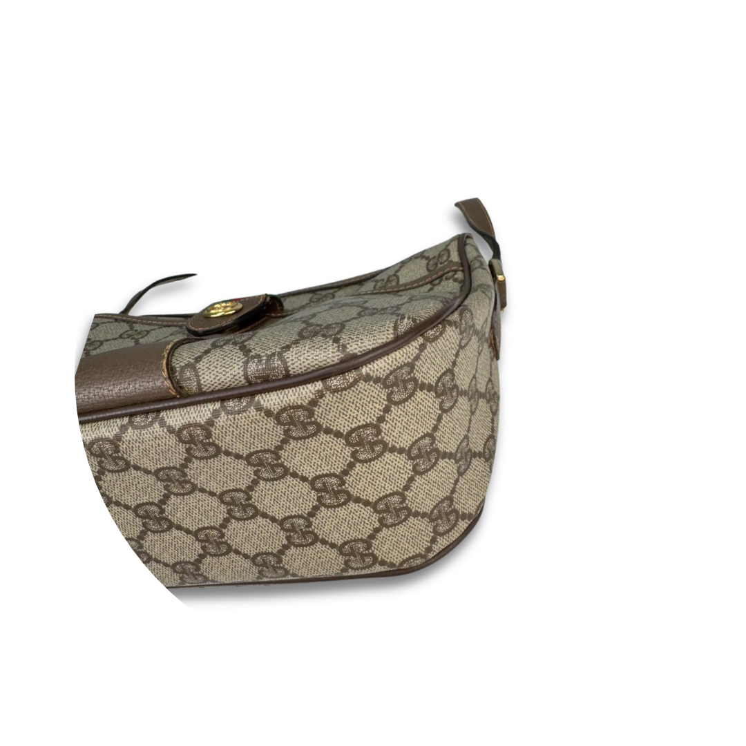 Gucci Brown Vintage Halfmoon Crossbody