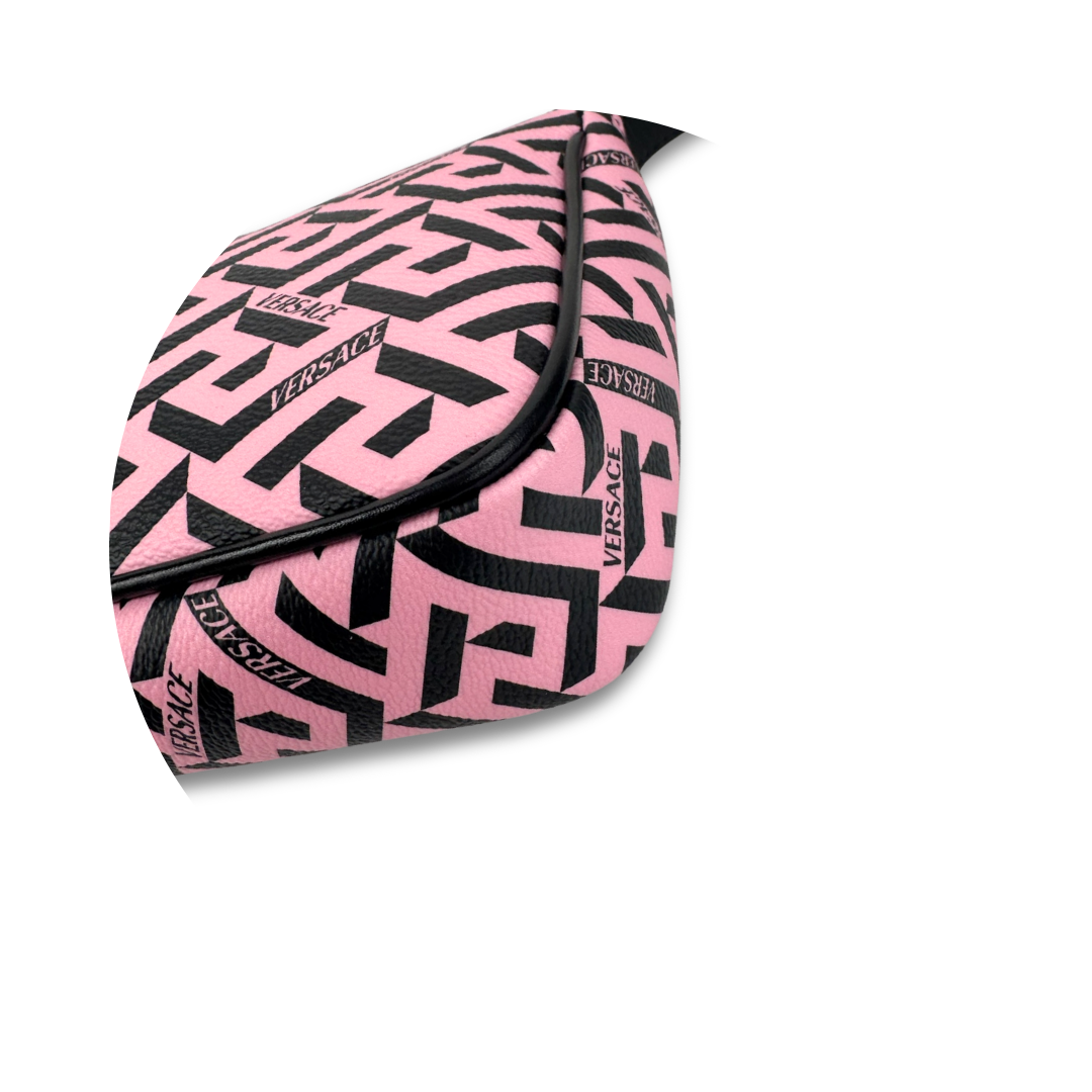 Versace Pink La Greca Geometric Pochette
