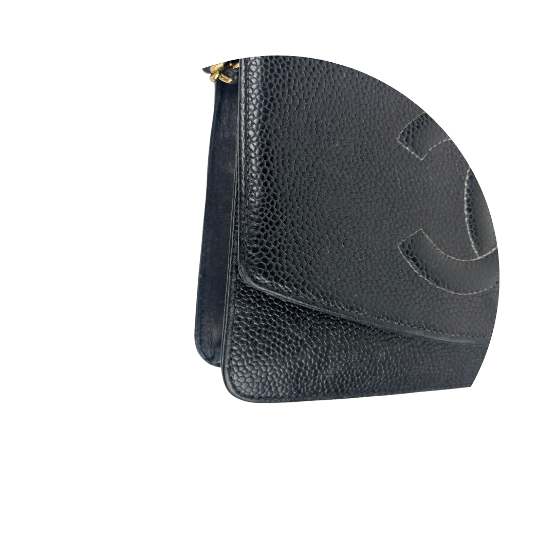 Chanel Caviar Black Classic Wallet on Chain