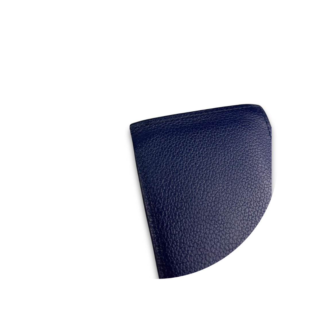 Hermes Blue Epsom Les Petits Chevaux Card Holder