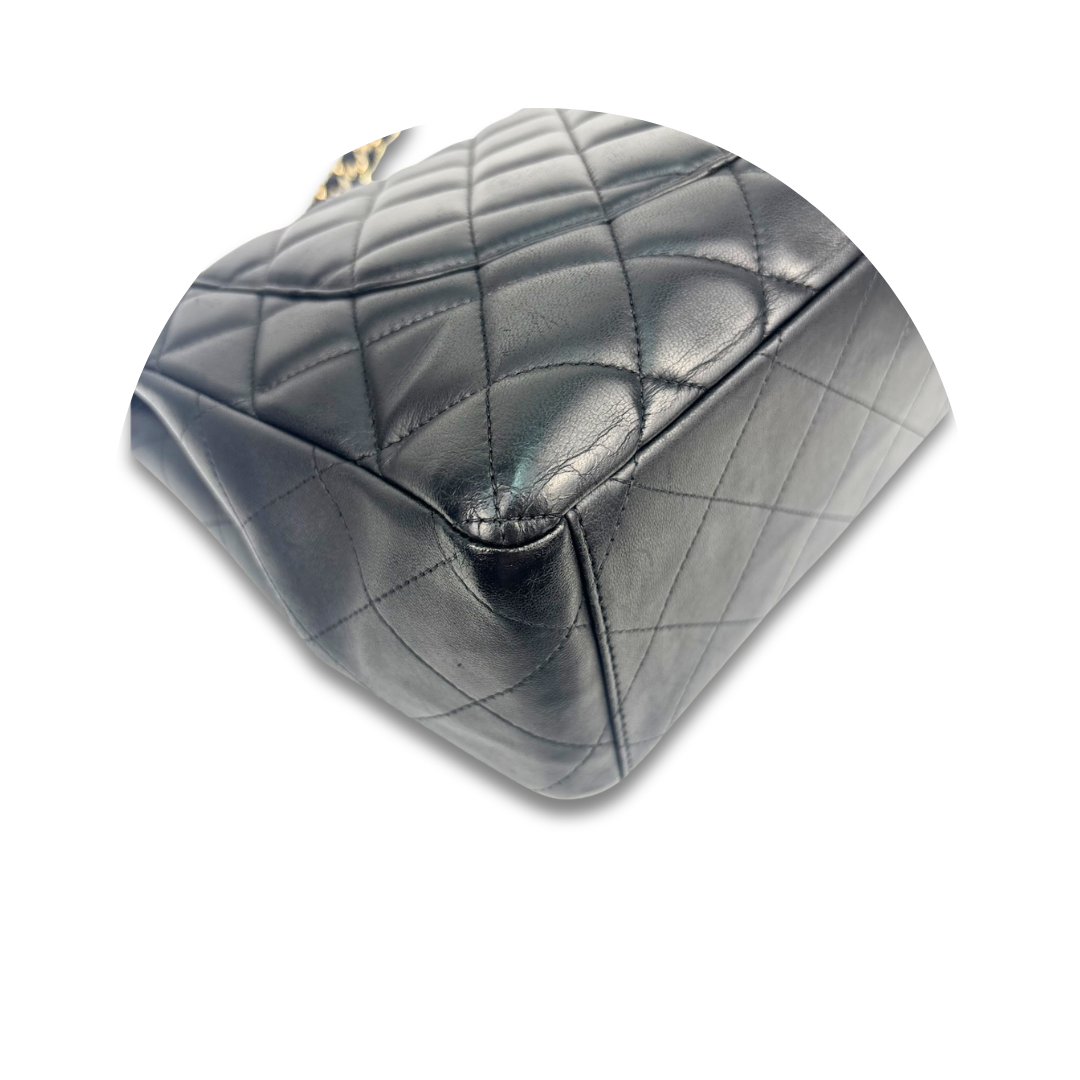 Chanel Black Lambskin Maxi Single Flap