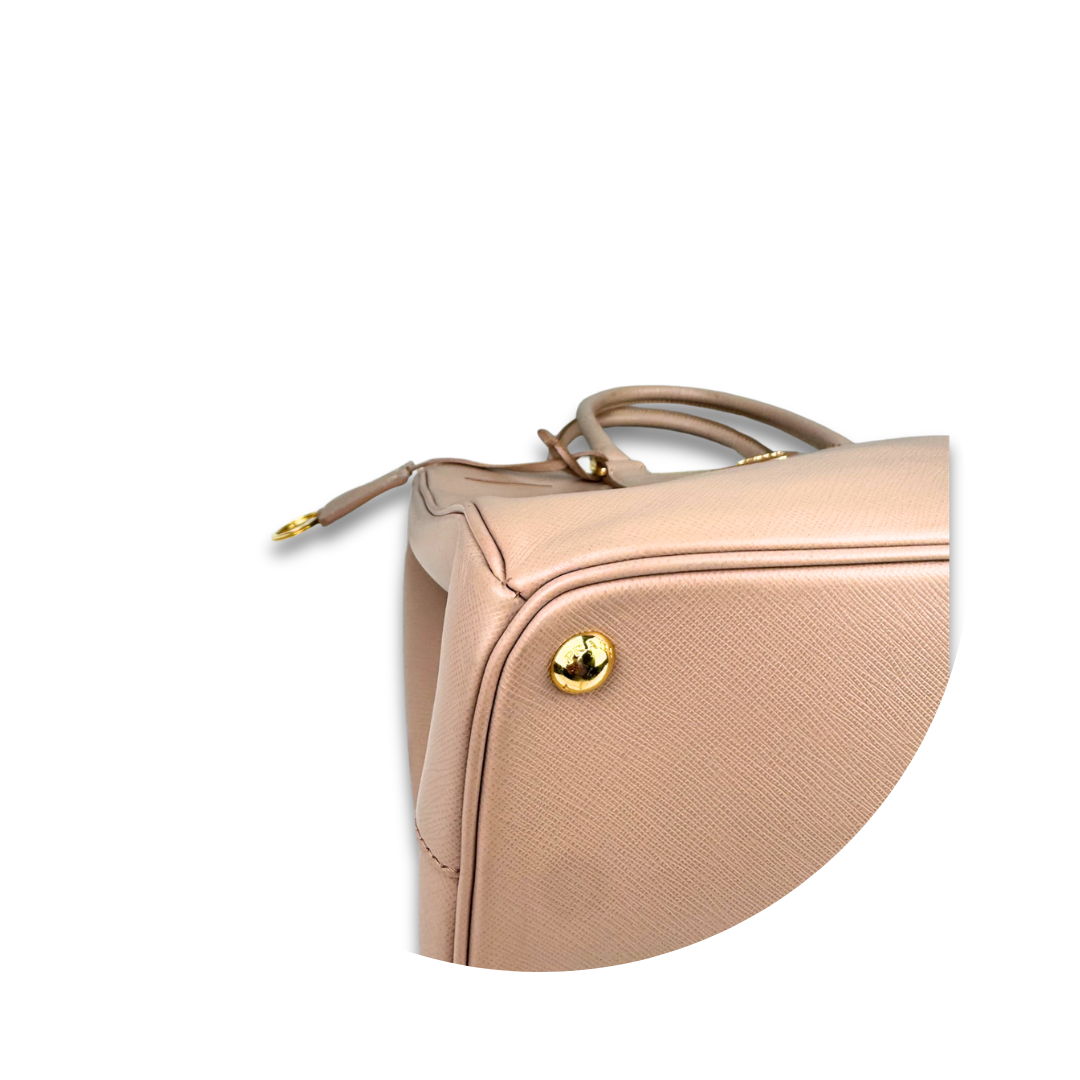 Prada Medium Beige Double Zip Galleria