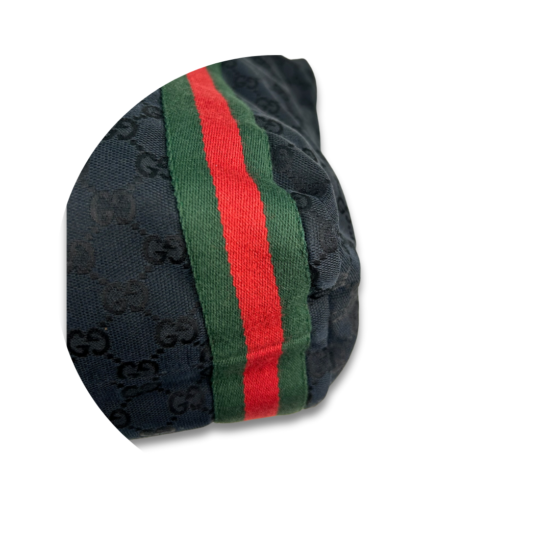 Gucci Black Canvas Web Tote