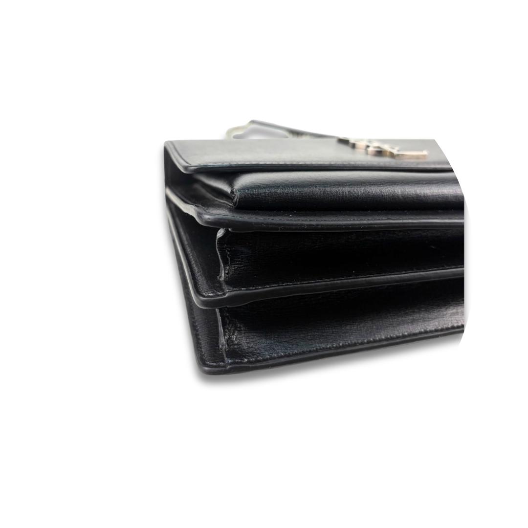 YSL Black Medium Sunset Shoulder Bag