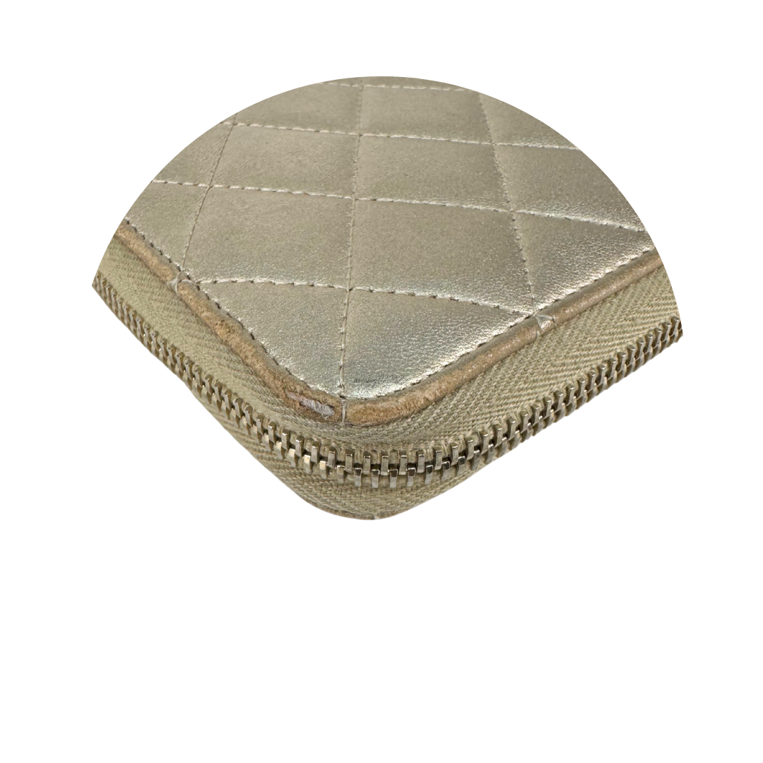 Chanel Metallic Gold Zipper Wallet