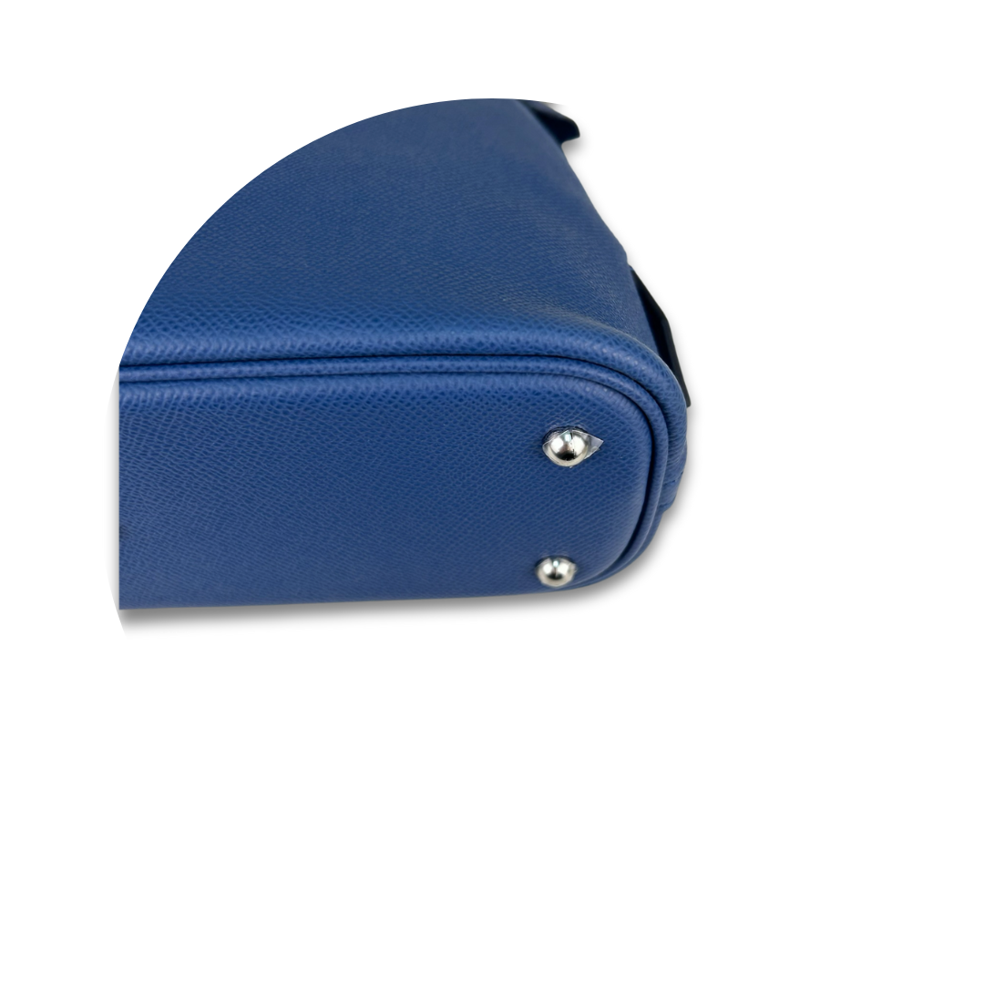 Hermès Epsom 1923 Bolide 25 Blue Tie