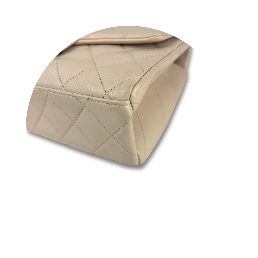 Chanel Beige Classic Square Single Flap