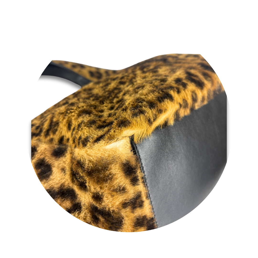 YSL Le 5 à 7 Bea Leopard Print Pony Hair Tote