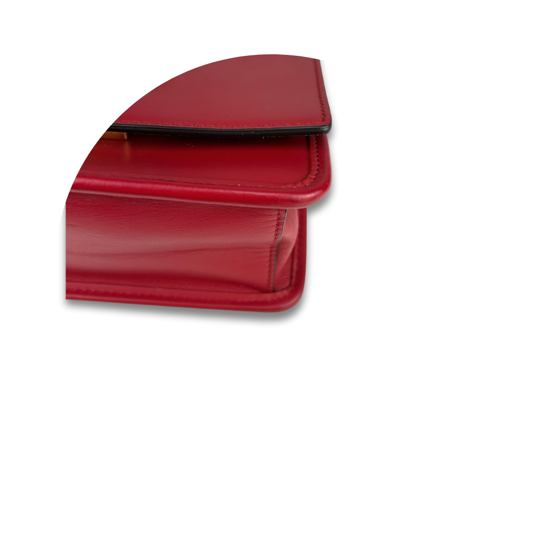 Fendi Red Leather I F Kan Small Shoulder Bag