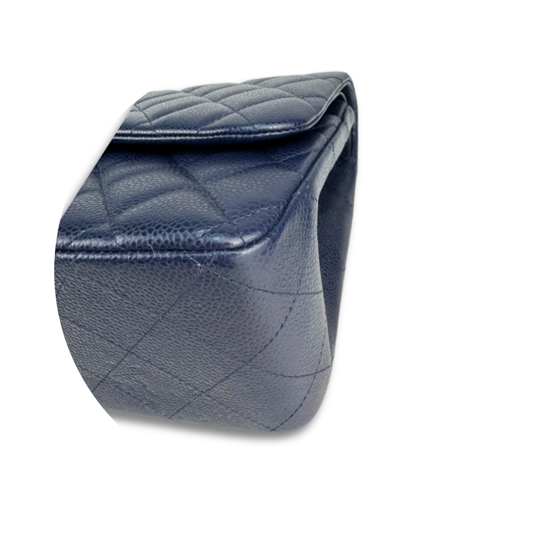 Chanel Navy Caviar Classic Jumbo Double Flap